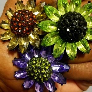 3 Flower Stretch Rings